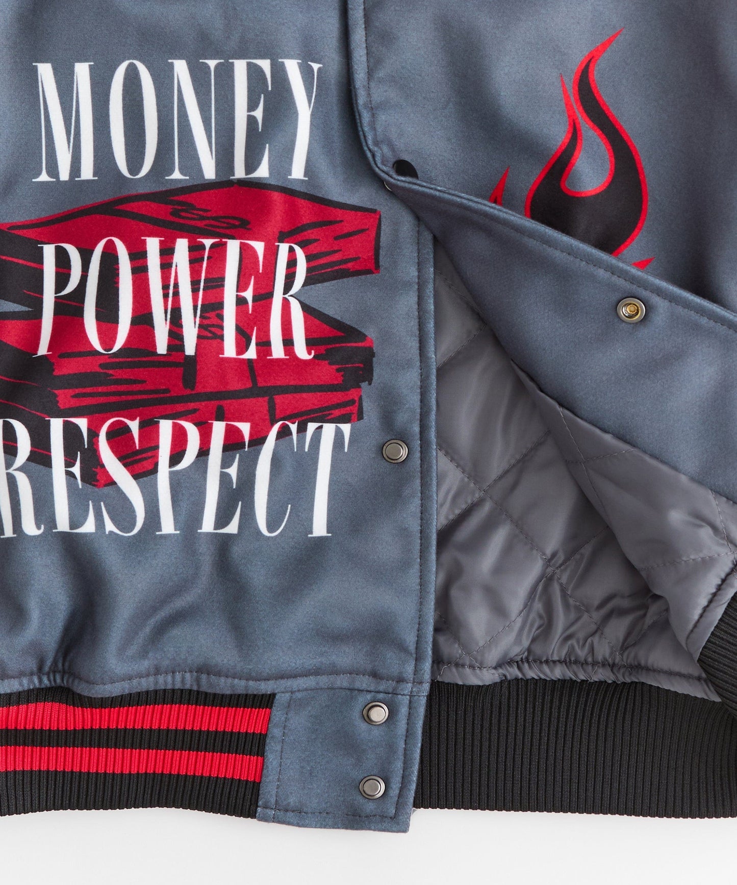 Scarface Money Power Varsity Jacket - Grey