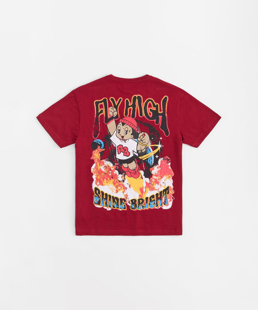 Fly High Rhinestone Short Sleeve Tee - Mauve