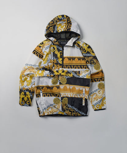 Medusa Gold Chain Print Half-Zip Anorak