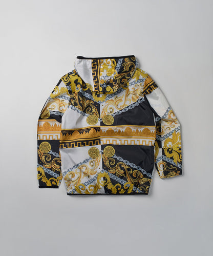 Medusa Gold Chain Print Half-Zip Anorak