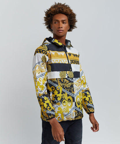 Medusa Gold Chain Print Half-Zip Anorak