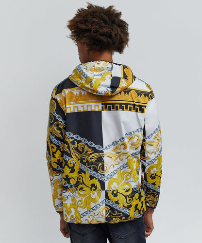 Medusa Gold Chain Print Half-Zip Anorak