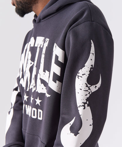 Hustle Chenille Patched Hoodie - Black